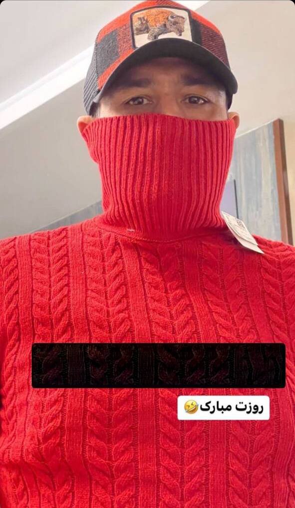 عکس | سلفی عجیب مهران غفوریان از کادو روز پدرش به رنگ قرمز!