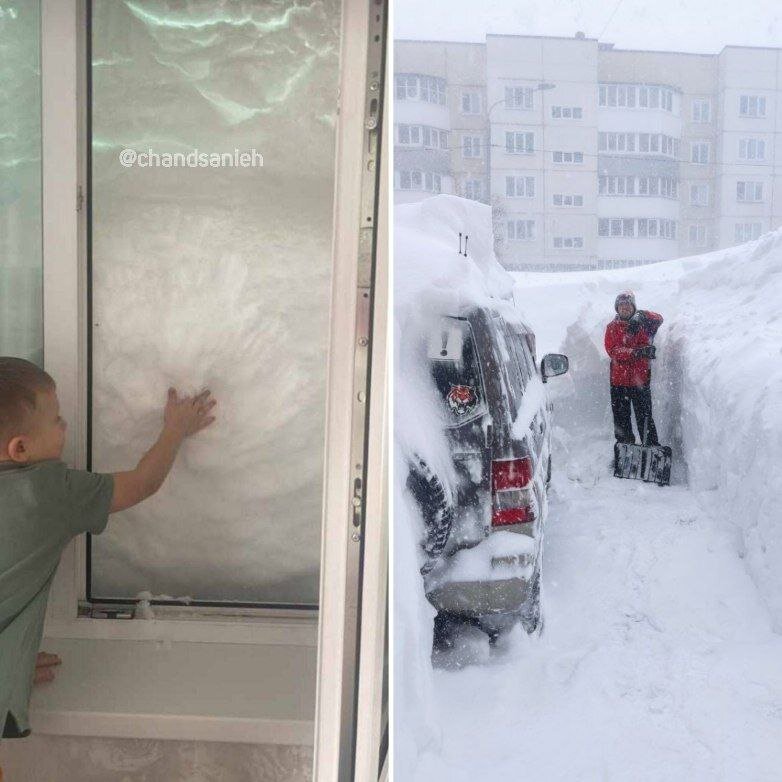 عکس | ارتفاع عجیب برف در ساخالین روسیه