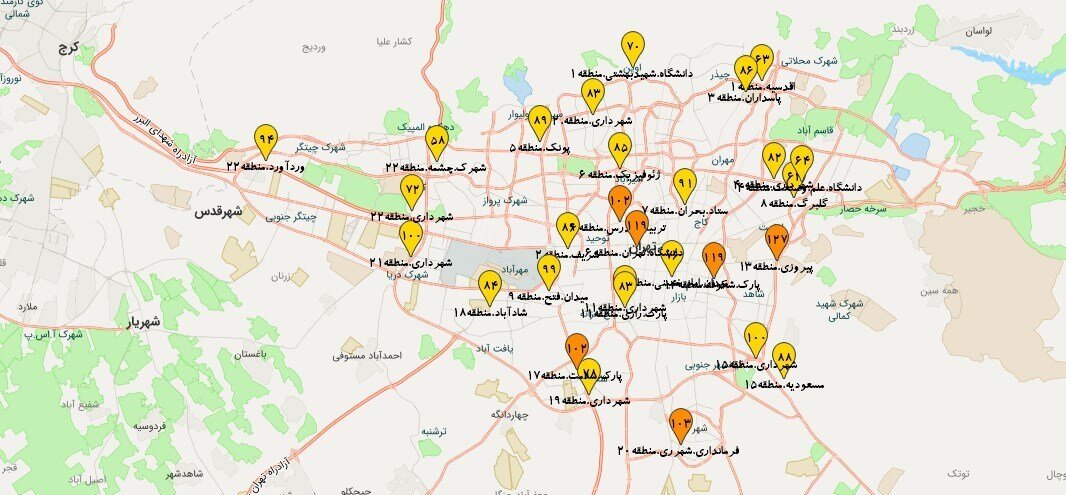 کیفیت هوای تهران امروز چگونه است؟