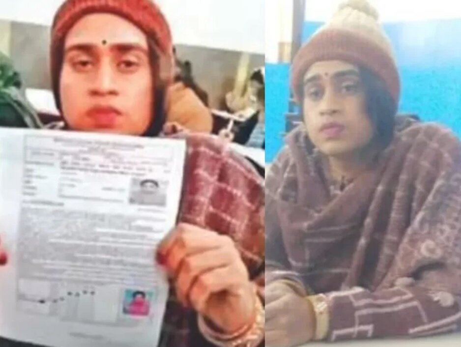 این مرد لباس زنانه پوشید تا به جای دوست دخترش امتحان بدهد/ عکس