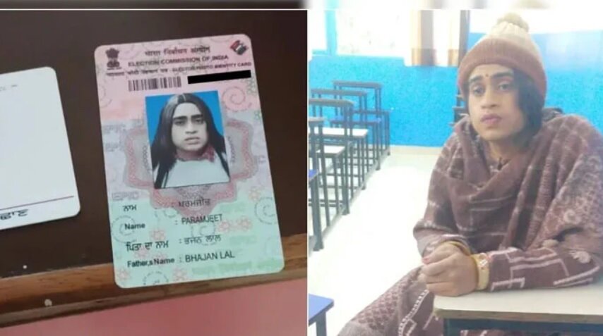 این مرد لباس زنانه پوشید تا به جای دوست دخترش امتحان بدهد/ عکس