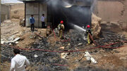 ببینید | اولین تصاویر از آتش‌سوزی در بازار نجف‌آباد