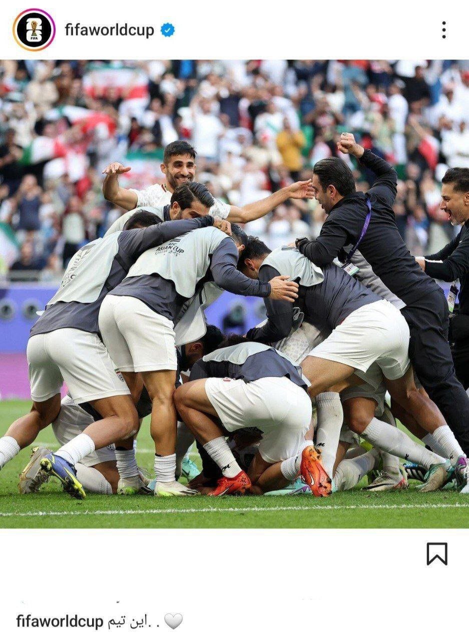 عکس| واکنش فیفا به برد تاریخی تیمملی به زبان فارسی