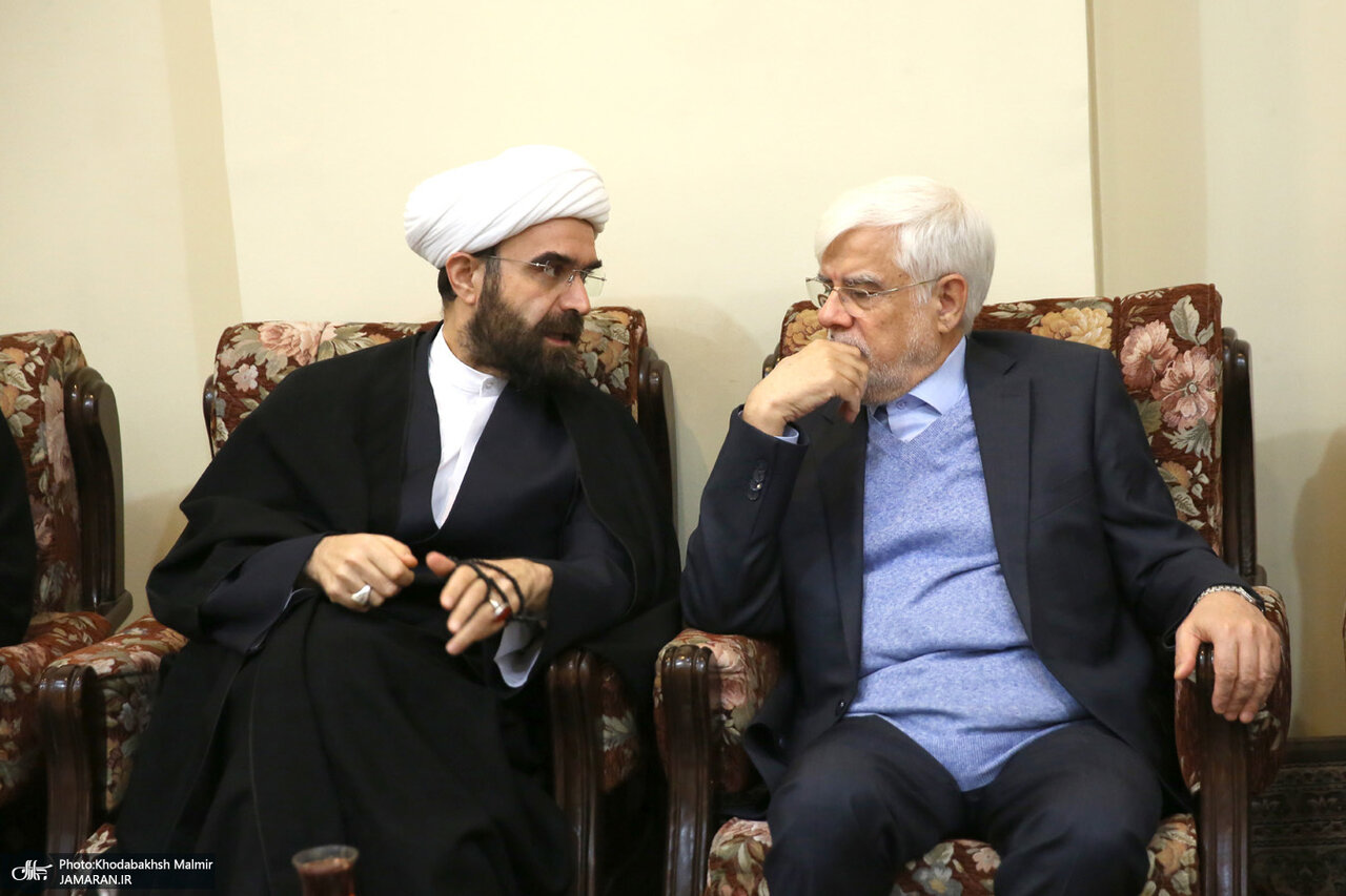 خندههای سعید جلیلی در کنار سیدحسن خمینی/ لاریجانی و عارف هم آمدند +عکس