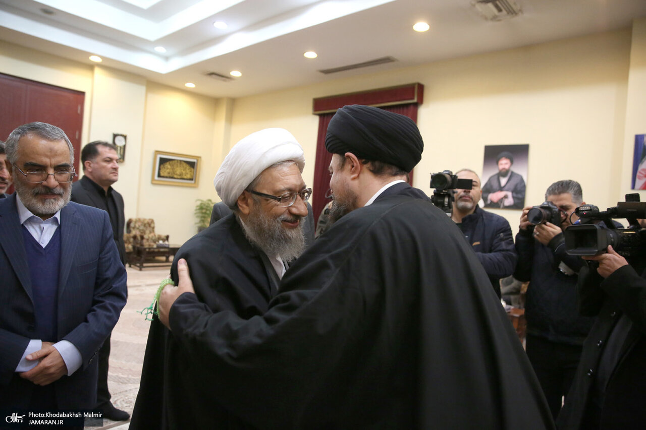 خندههای سعید جلیلی در کنار سیدحسن خمینی/ لاریجانی و عارف هم آمدند +عکس