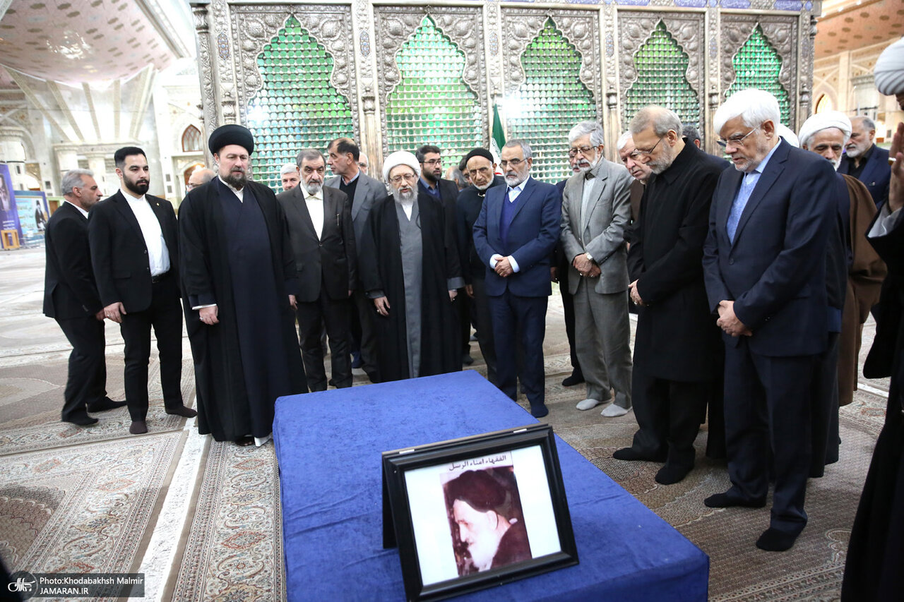 خندههای سعید جلیلی در کنار سیدحسن خمینی/ لاریجانی و عارف هم آمدند +عکس