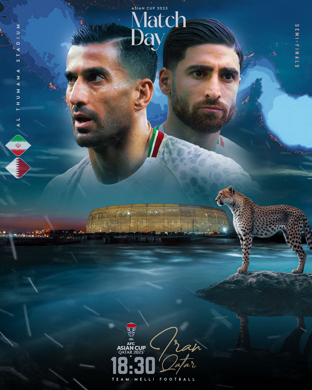 عکس| پوستر معنادار فدراسیون فوتبال برای بازی ایران-قطر