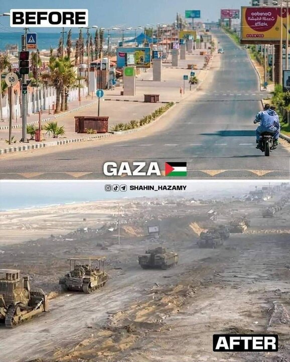 نوار غزه قبل و بعد از هفتم اکتبر ۲۰۲۳
