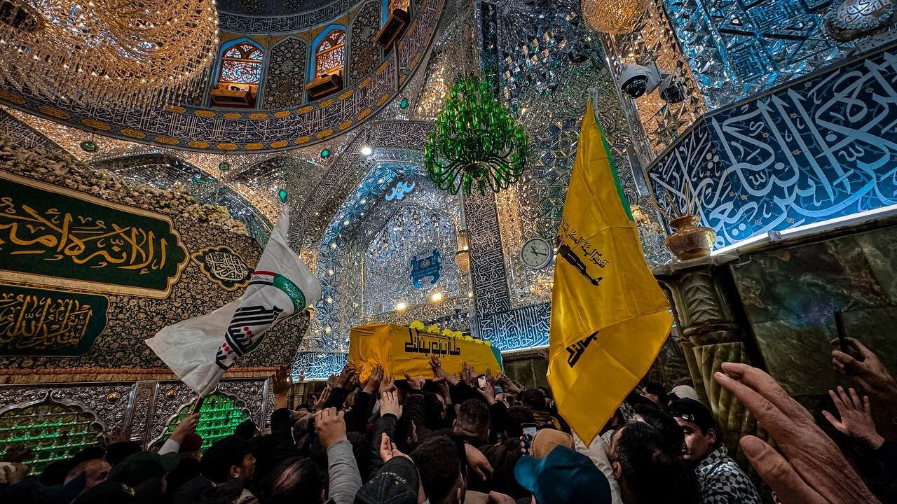 تشییع پیکر فرمانده برجسته مقاومت در نجف اشرف/عکس