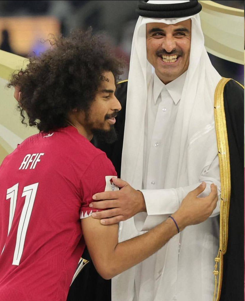 عکس| خنده‌های امیر قطر با مرد شماره یک جام