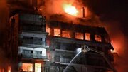 ببینید | اولین تصاویر از آتش‌سوزی شدید در برج مسکونی در والنسیای اسپانیا