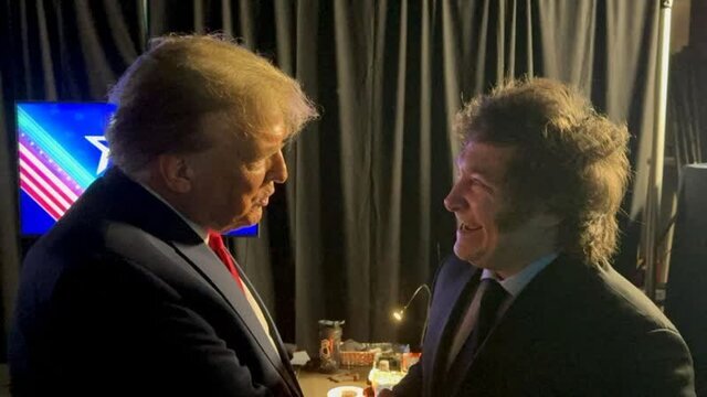 عکسی از ذوقزدگی ترامپ آرژانتین حین دیدار با ترامپ!