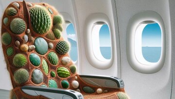 صندلی هواپیما از جنس پوست کاکتوس
