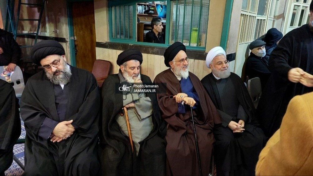 حضور حسن روحانی در مراسم بزرگداشت پدر همسر سیدحسن خمینی +عکس