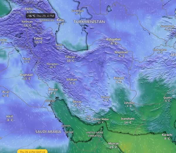 تصاویر ماهواره‌ای از ایران سفیدپوش