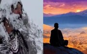 مدیتیشن این مرد در ارتفاعات پربرف هیمالیا خبرساز شد/ تصویر