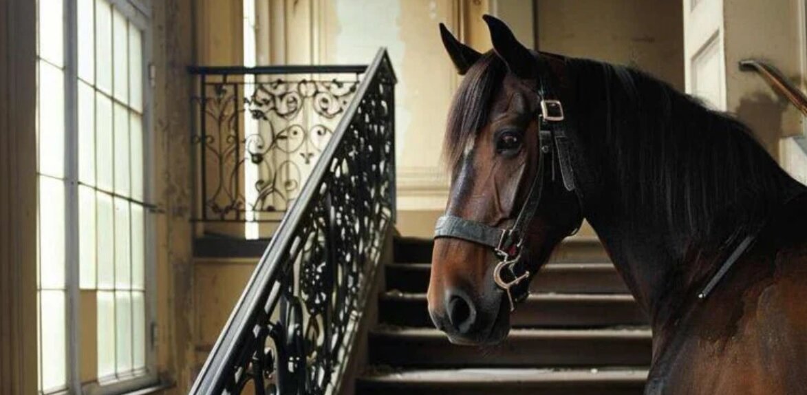 سارق با انتقال اسب دزدی به آپارتمان خود، لو رفت