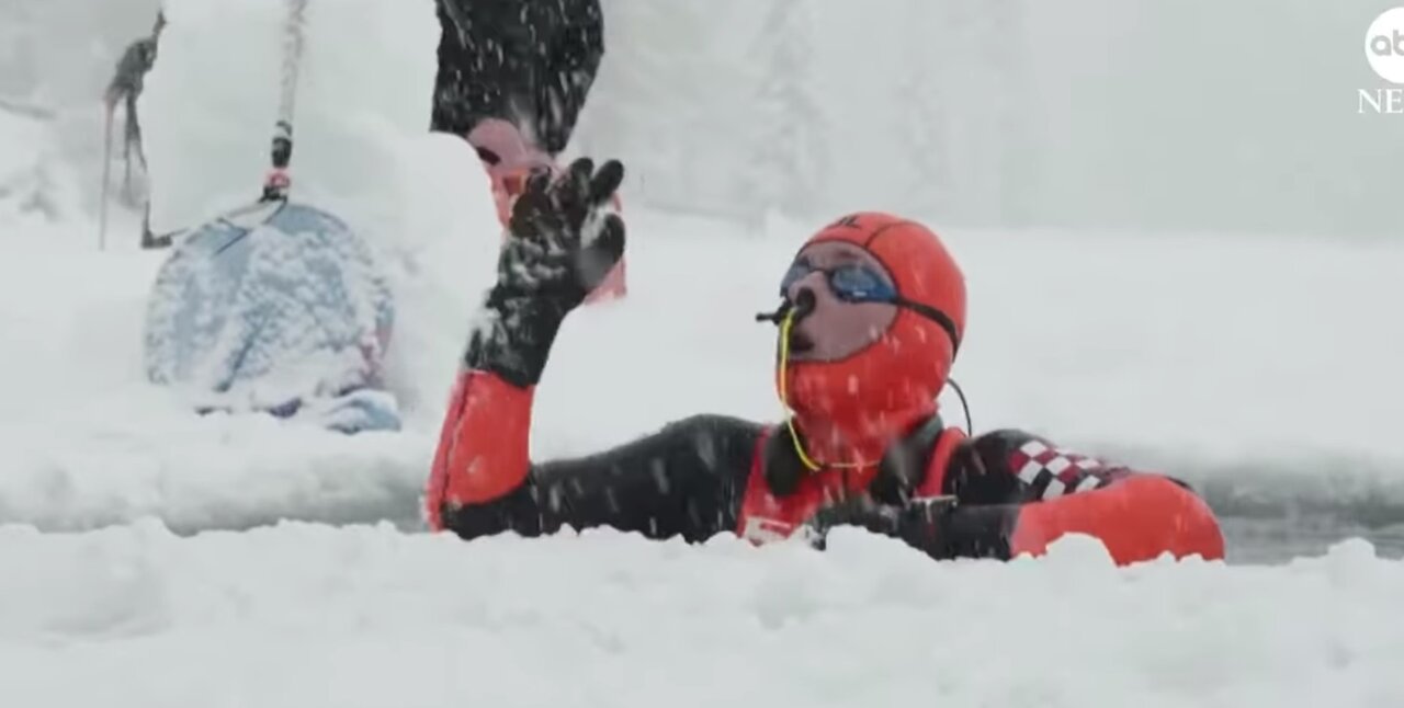 این زن رکوردهای گینس را شکست/ غواصی بدون اکسیژن در آبهای یخزده