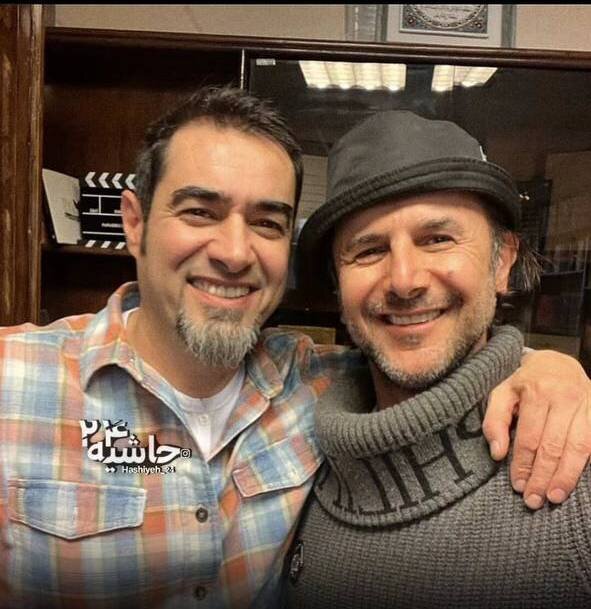 عکس | مدل عجیب ریشهای شهاب حسینی در تصویر یادگاری با امین حیایی