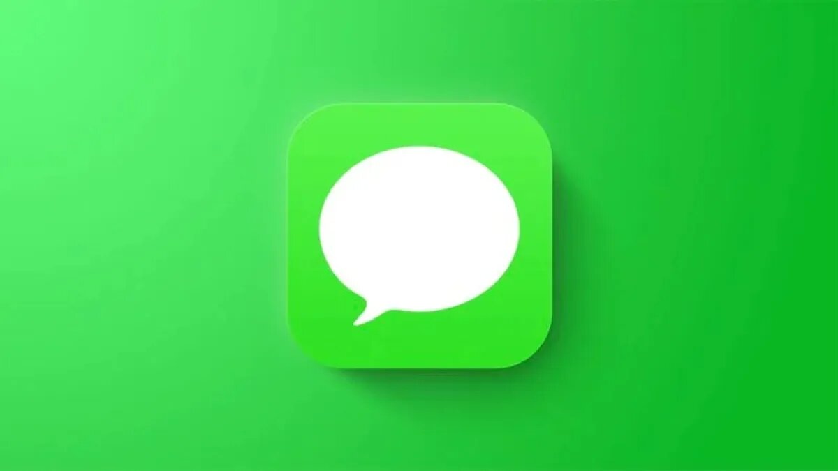 لوگوی اپلیکیشن iMessages در پسزمینهی سبز