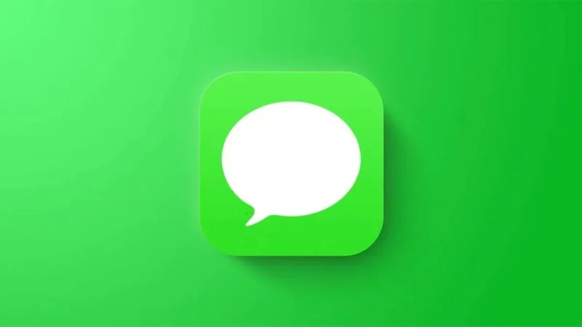 لوگوی اپلیکیشن iMessages در پس‌زمینه‌ی سبز