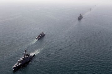 تصاویر | رزمایش مرکب دریایی ایران، روسیه و چین در دریای عمان