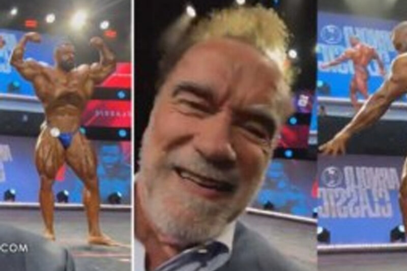 ببینید | سلفی های آرنولد با گرگ ایرانی پایان ندارد؛ تاج‌گذاری جدید چوپان پس از آمریکا در انگلیس