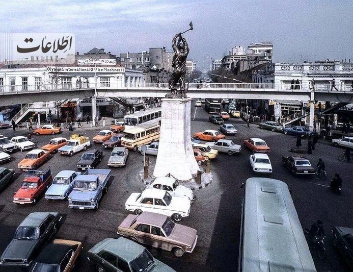 تهران قدیم| ترافیک چهارراه مخبرالدوله 50 سال قبل/ عکس