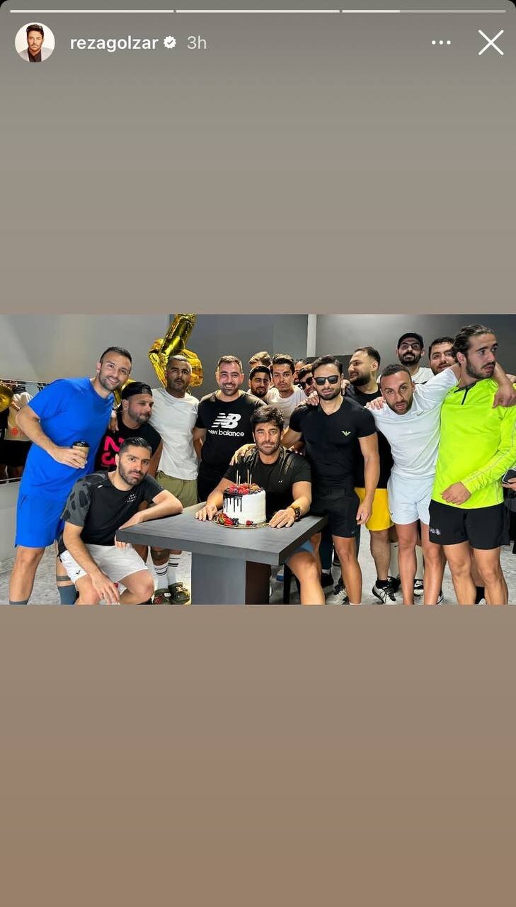 عکس| جشن تولد محمدرضا گلزار با ملیپوشان ایران در دبی