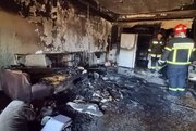 ببینید | اولین تصاویر از آتش‌سوزی خانه مسکونی در رشت به خاطر روشن ماندن اتو!