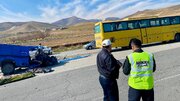 تصادف مرگبار اتوبوس با نیسان آبی با ۱۳ کشته و زخمی