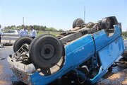 ببینید | اولین تصاویر از متلاشی شدن نیسان آبی بعد از تصادف با تریلی؛ گفتگوی راننده بعد نجات معجزه‌آسا