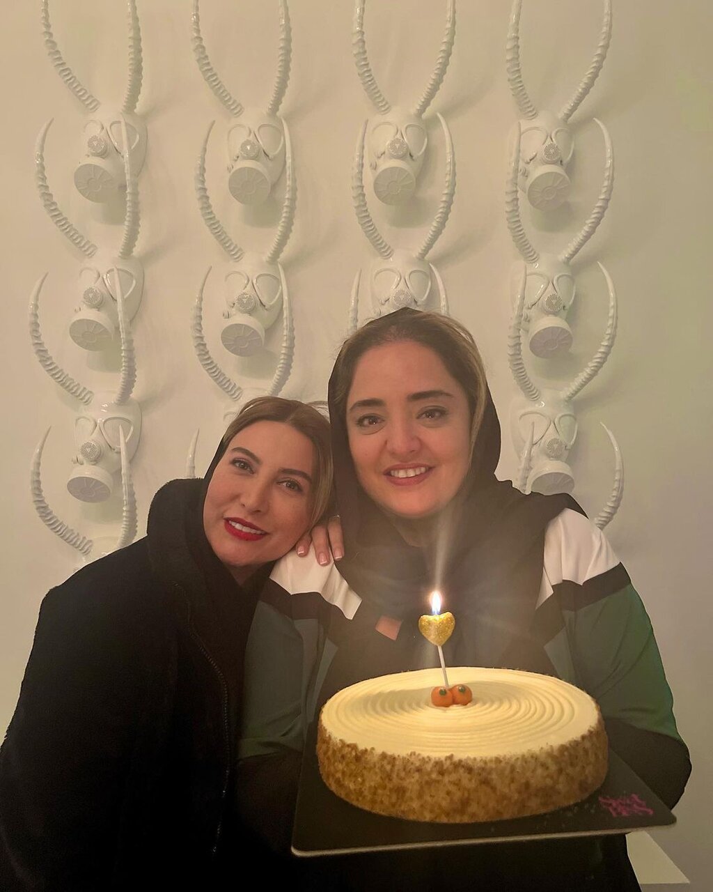 عکس | تصویری از جشن تولد لاکچری نرگس محمدی در کانادا به همراه فریبا نادری