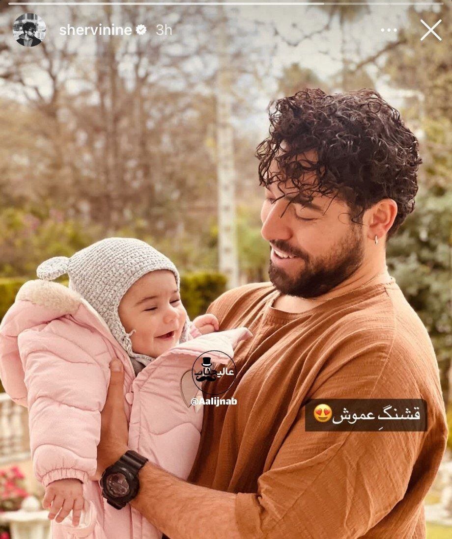 عکس | یک نوزاد مشترک در آغوش شروین حاجیپور و ترلان پروانه؛ ماجرای عکسهای مشترک چیست؟
