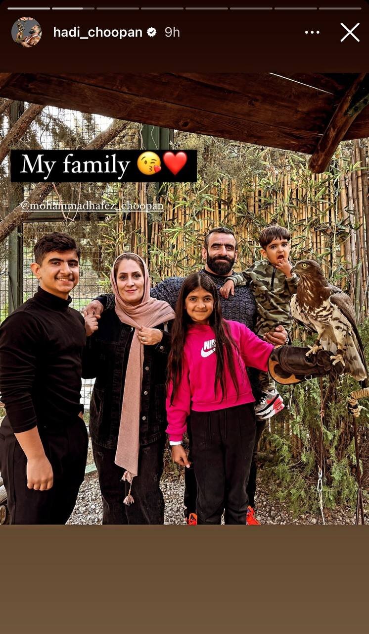 عکس‌| گشت‌وگذار خانوادگی هادی چوپان به همراه یک عقاب! 2