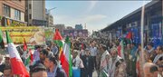 عکسی از ناطق نوری و سردار فلاح در راهپیمایی روز قدس تهران /وزیر احمدی نژاد هم آمد