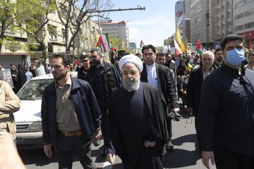 تصاویر | حضور حسن روحانی در راهپیمایی روز قدس