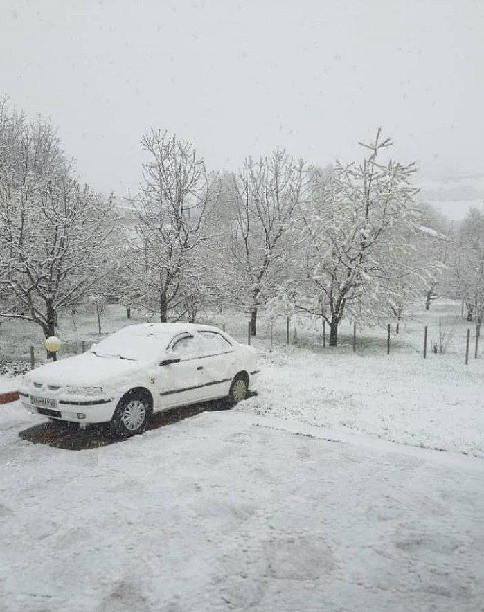 بارش برف در این شهر / عکس