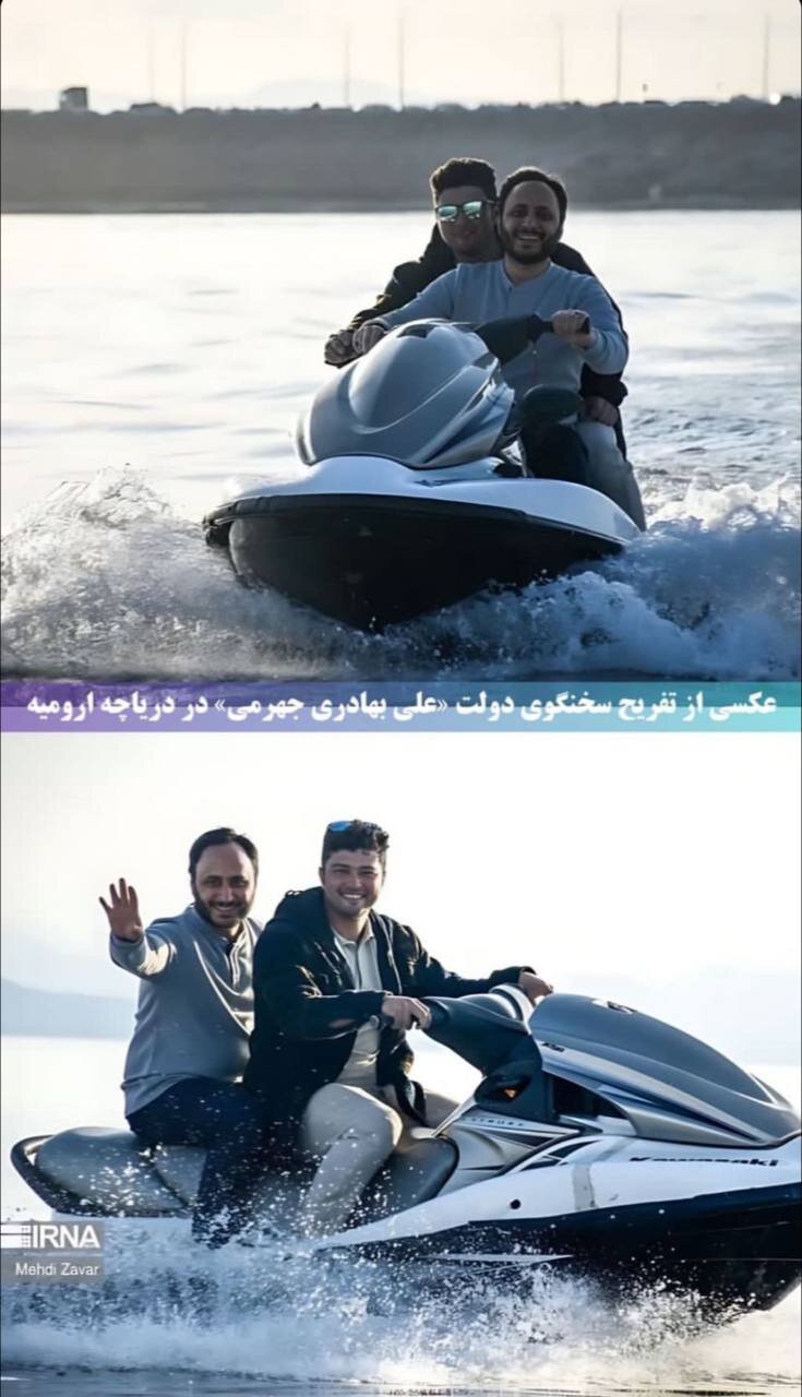 عکس | جت‌اسکی سواری سخنگوی دولت در دریاچه ارومیه!