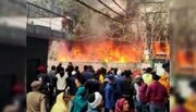 ببینید | آتش‌سوزی در وزارت کشور هند
