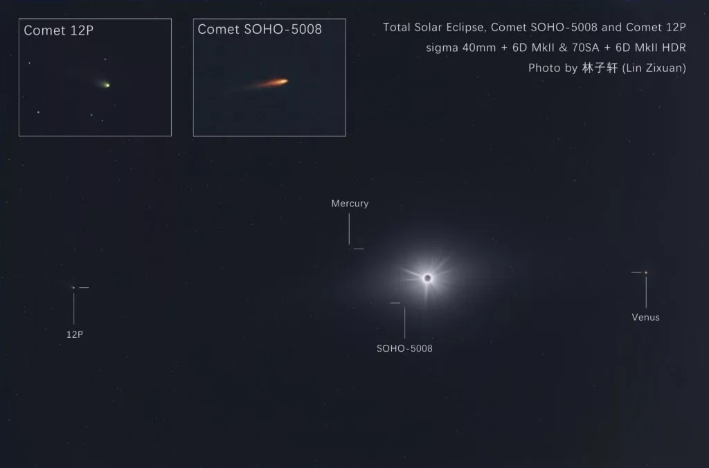 کسوف کامل و دنباله‌دار؛ تصویر روز ناسا
