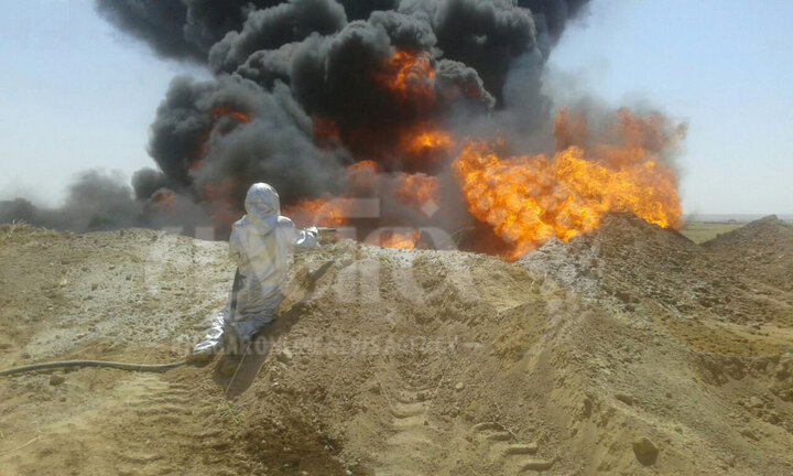 آتش سوزی در خط انتقال نفت غرب سوریه