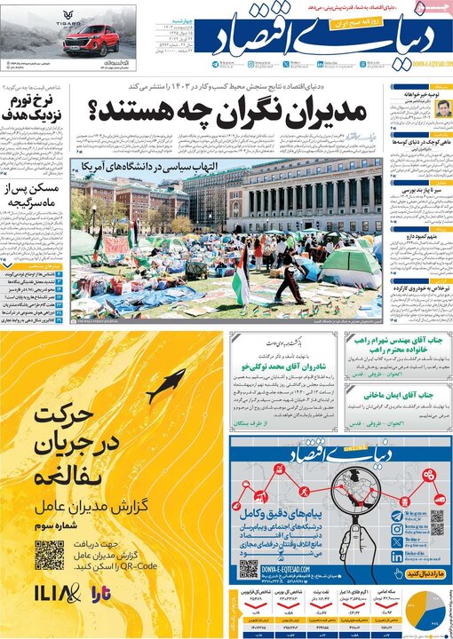 صفحه اول روزنامه های 4شنبه 5 اردیبهشت1403 20