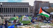عکس | زیرنویس جالب شبکه سه درپی اعتراضات دانشجویان آمریکا