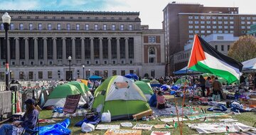 عکس | زیرنویس جالب شبکه سه درپی اعتراضات دانشجویان آمریکا
