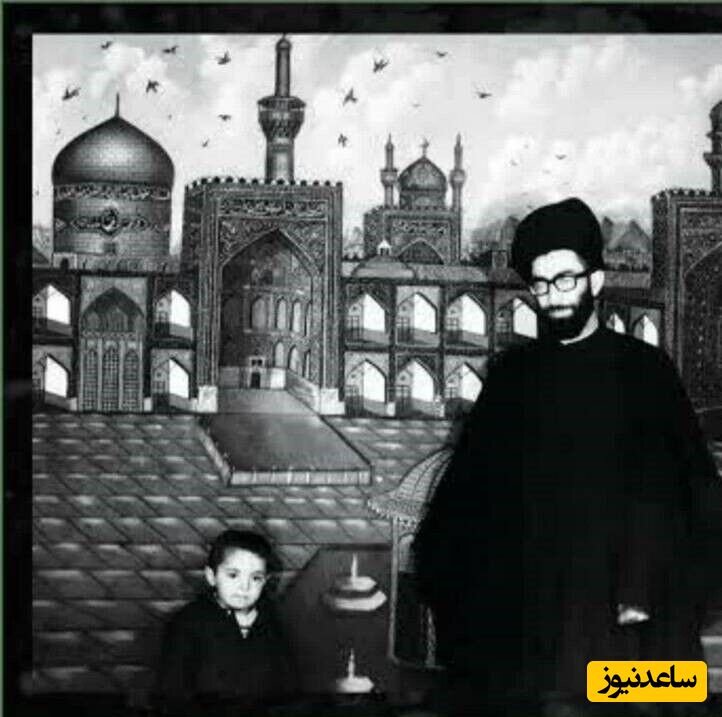 تصویری تاریخی از رهبر انقلاب در کنار اولین فرزندشان