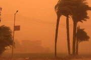 ببینید | تصاویری از وقوع طوفان شدید خاک در روستای امین‌آباد