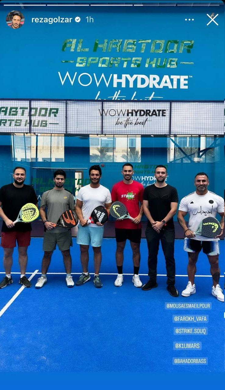 عکس| تمرین مشترک قهرمان بدنسازی با محمدرضا گلزار