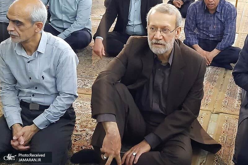 تصاویری از علی لاریجانی و ناطق نوری در یک مراسم سالگرد شهید مطهری/ محسن هاشمی هم آمد