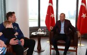 ببینید | توپ‌بازی اردوغان با پسر ایلان ماسک در نیویورک